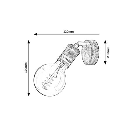 Rabalux - Sieninis akcentinis šviestuvas 1xE27/25W/230V