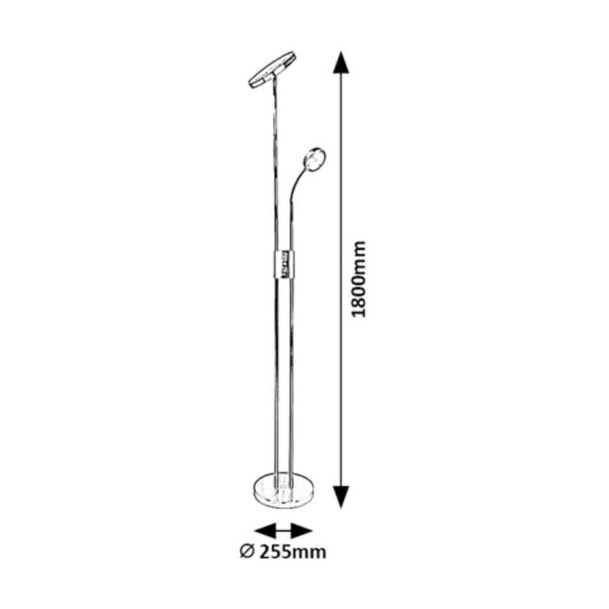 Rabalux - LED Reguliuojamas toršeras LED/18,5W/230V + LED/4,5W matinis chromas