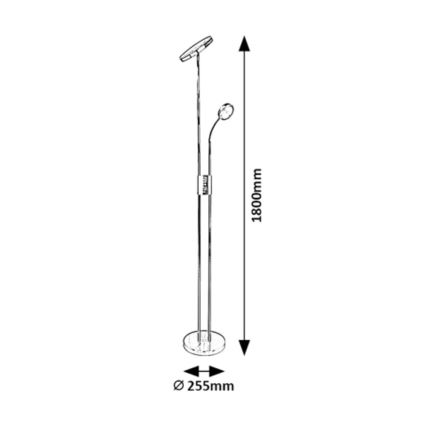 Rabalux -LED Reguliuojamas toršeras LED/18,5W/230V + LED/4,5W juodas