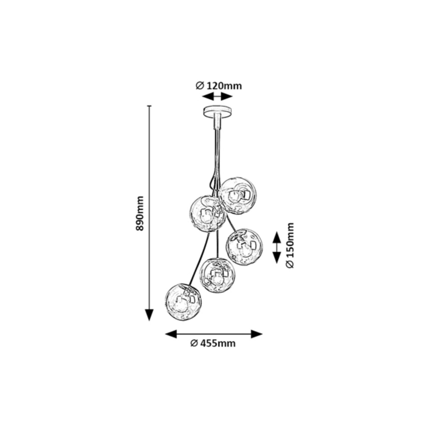 Rabalux - Sietynas ant stulpo 5xE14/40W/230V