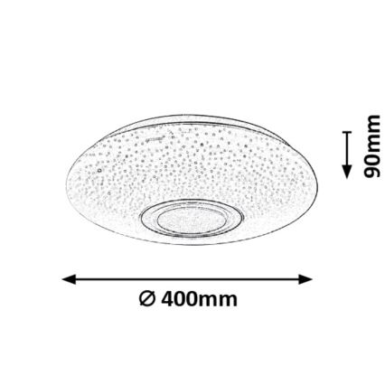 Rabalux - LED RGB pritemdomas lubinis šviestuvas wtih a garsiakalbis LED/24W/230V Wi-Fi + nuotolinio valdymo pultas