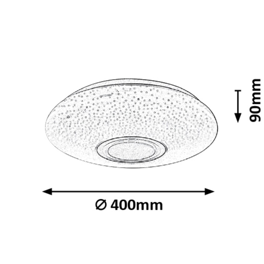 Rabalux - LED RGB pritemdomas lubinis šviestuvas wtih a garsiakalbis LED/24W/230V Wi-Fi + nuotolinio valdymo pultas