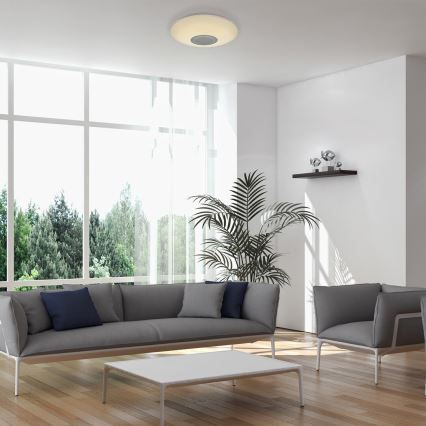 Rabalux - LED RGB reguliuojamas lubų šviestuvas su garsiakalbiu, LED/24W/230V, Wi‑Fi Tuya su nuotoliniu valdymu, skersmuo 40 cm