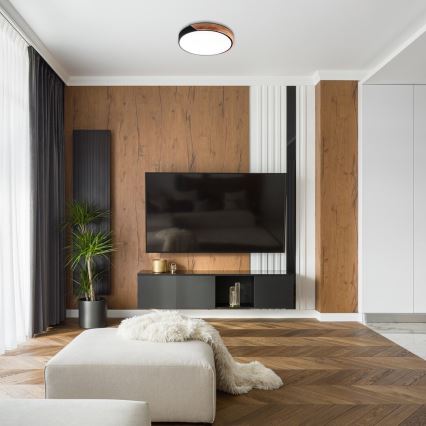 Rabalux - LED lubinis šviestuvas LED/24W/230V, juodos/ąžuolo spalvos, skersmuo 41,5 cm