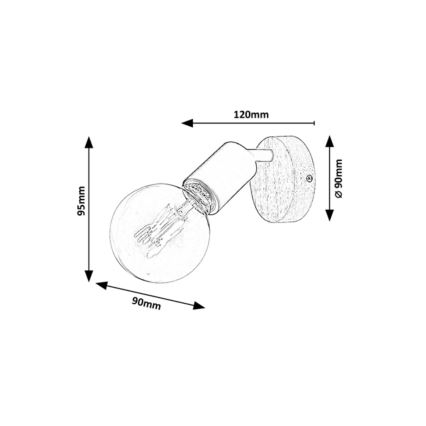 Rabalux - Sieninis akcentinis šviestuvas 1xE27/40W/230V kaučiukas