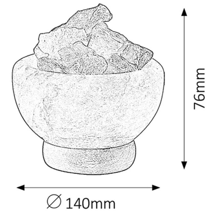 Rabalux - Salt lempa 1xE14/15W/230V 3,2 kg