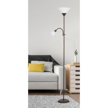 Rabalux - Toršeras 1xE27/100W+1xE14/25W/230V ruda/balta