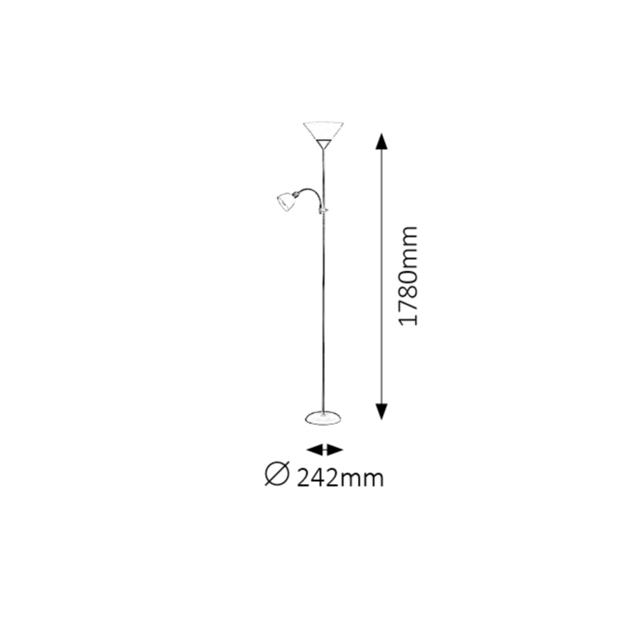 Rabalux - Toršeras 1xE27/100W+1xE14/25W/230V ruda/balta