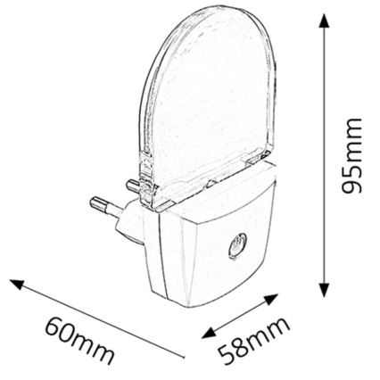 Rabalux 4658 - LED šviestuvas, jungiamas į kištukinį lizdą PARIS 1xLED/0,5W/230V