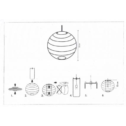 Rabalux 4894 - Šviestuvas RICE baltas E27 skersmuo 30 cm
