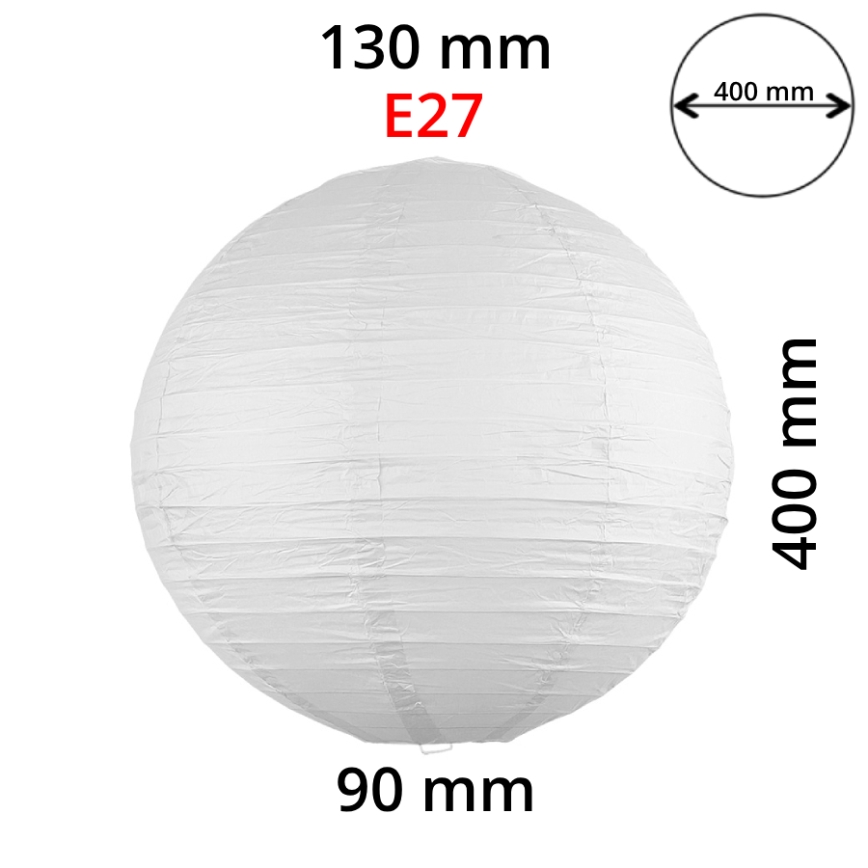 Rabalux 4898 - Šviestuvo gaubtas sietynui RICE balta E27 diametras 40 cm