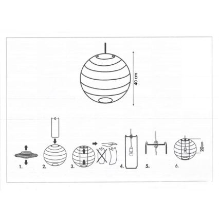 Rabalux 4898 - Šviestuvo gaubtas sietynui RICE balta E27 diametras 40 cm
