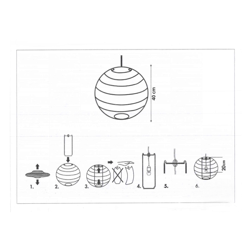 Rabalux 4898 - Šviestuvo gaubtas sietynui RICE balta E27 diametras 40 cm