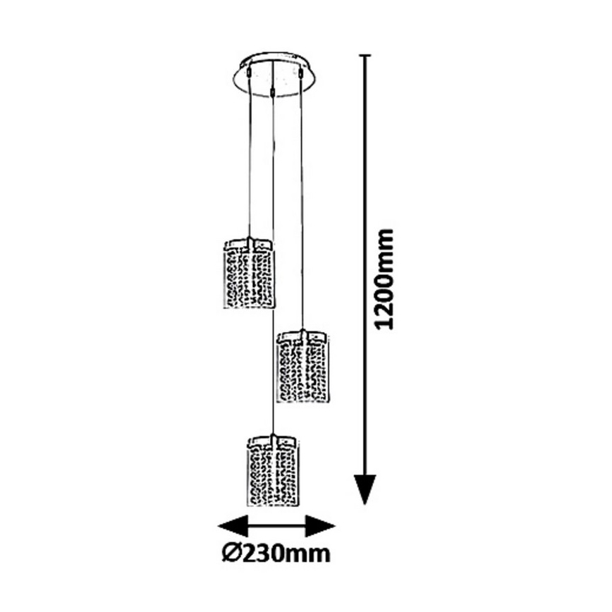 Rabalux 5044 - LED sietynas, kabinamas ant virvės ASTRELLA 3xLED/6W/230V
