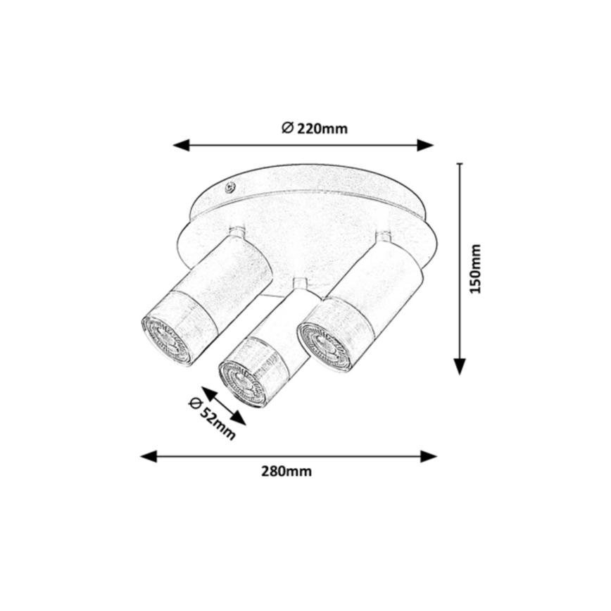 Rabalux - Akcentinis šviestuvas ZIRCON 3xGU10/5W/230V