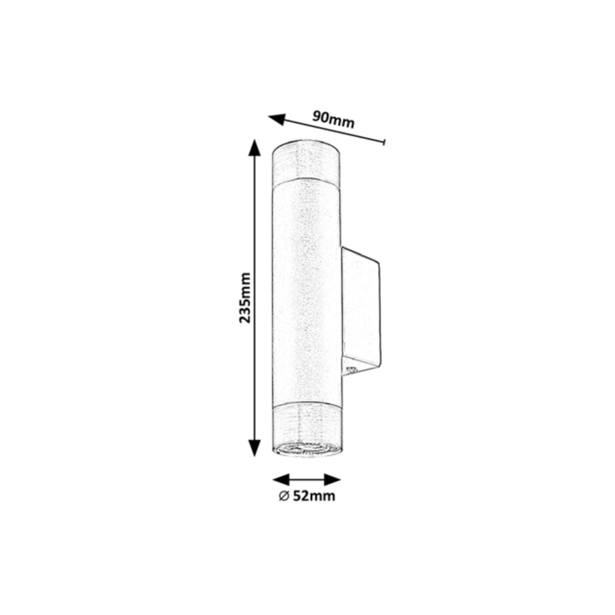 Rabalux - Sieninis šviestuvas ZIRCON 2xGU10/5W/230V