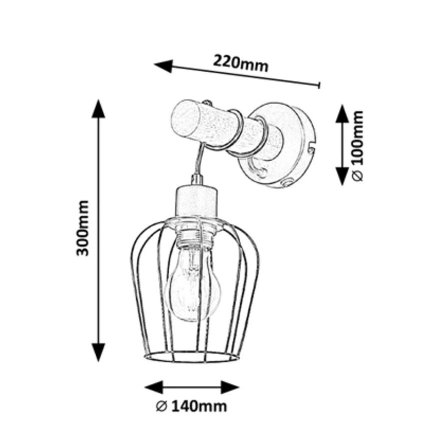 Rabalux - Sieninis šviestuvas 1xE27/40W/230V kaučiukas