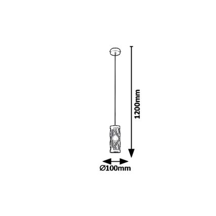 Rabalux 5338 - Sietynas, kabinamas ant virvės OBERON 1xE14/40W/230V