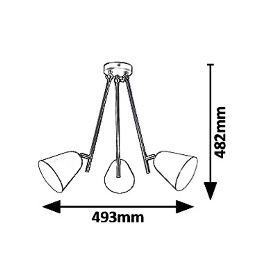 Rabalux 5376 - Kabinamas sietynas ALDER 3xE14/40W/230V