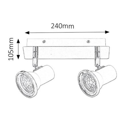 Rabalux - LED akcentinis vonios šviestuvas 2xGU10/4,5W/230V IP44