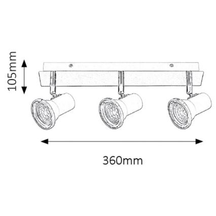 Rabalux - LED akcentinis vonios šviestuvas 3xGU10/4,5W/230V IP44