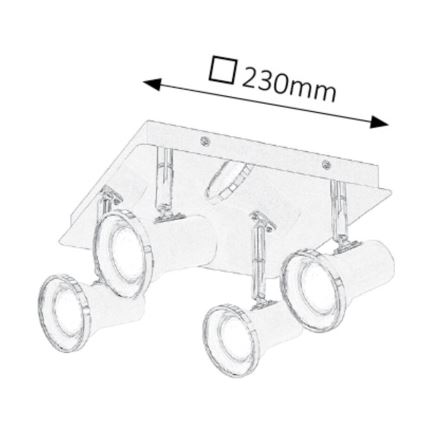 Rabalux - LED akcentinis vonios šviestuvas 4xGU10/4,5W/230V IP44