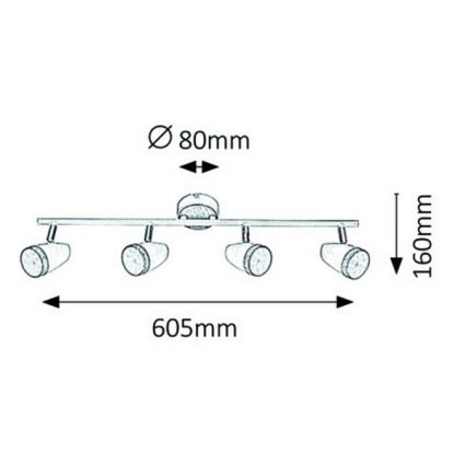 Rabalux - LED akcentinis šviestuvas 4xLED/4W/230V