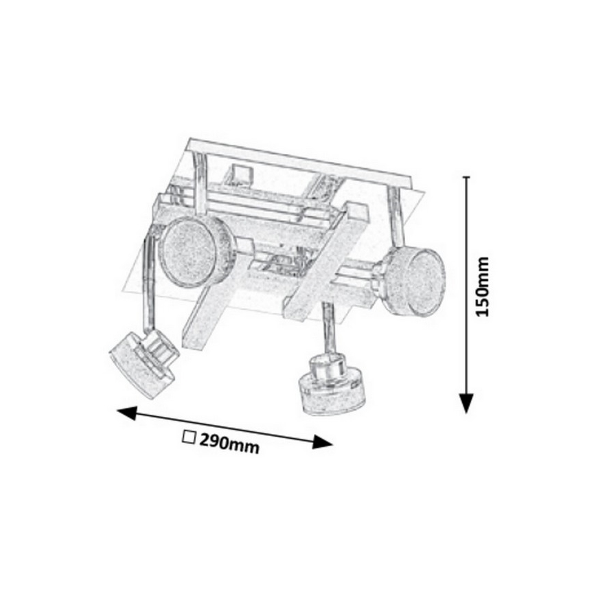 Rabalux 5638 - LED lubinis akcentinis šviestuvas PADMA 4xLED/5W/230V + 4xLED/3W/230V