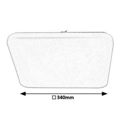 Rabalux - LED lubų šviestuvas su reguliuojamu ryškumu LED/16W/230V 34x34 cm + nuotolinis valdymas