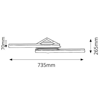 Rabalux - LED sieninis vonios šviestuvas 2xLED/12W IP44