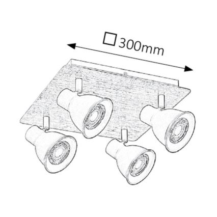 Rabalux - Akcentinis šviestuvas 4xGU10/35W/230V