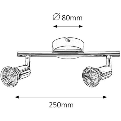 Rabalux - Akcentinis šviestuvas 2xGU10/50W/230V
