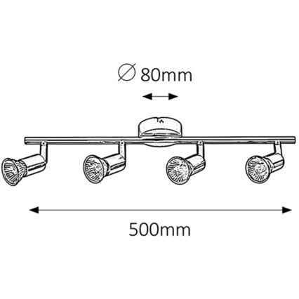 Rabalux - Akcentinis šviestuvas 4xGU10/50W/230V