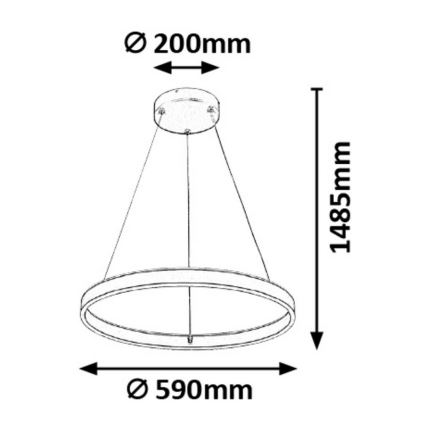 Rabalux 6299 - LED Pritemdomas sietynas ant virvės OTHELLO LED/36W/230V su distanciniu valdymu