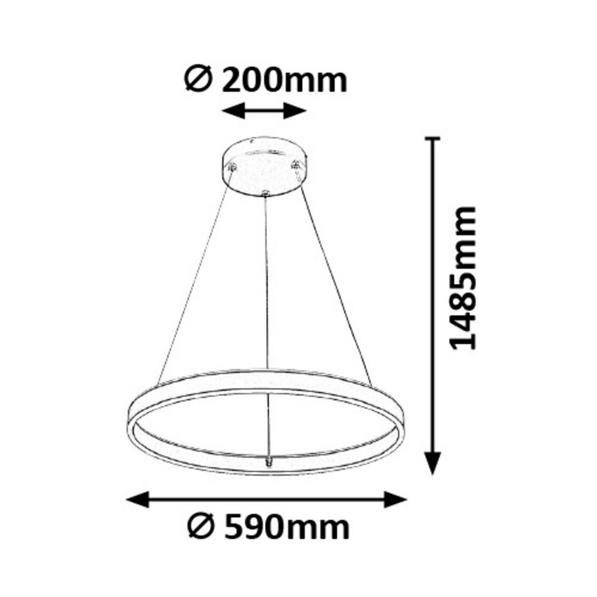 Rabalux 6299 - LED Pritemdomas sietynas ant virvės OTHELLO LED/36W/230V su distanciniu valdymu