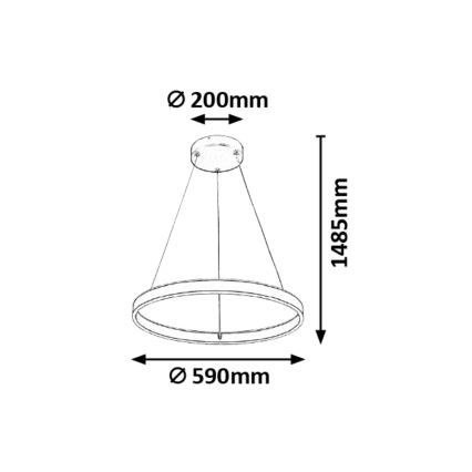 Rabalux - LED reguliuojamas pakabinamas šviestuvas su kabeliu LED/36W/230V + nuotolinis valdymas