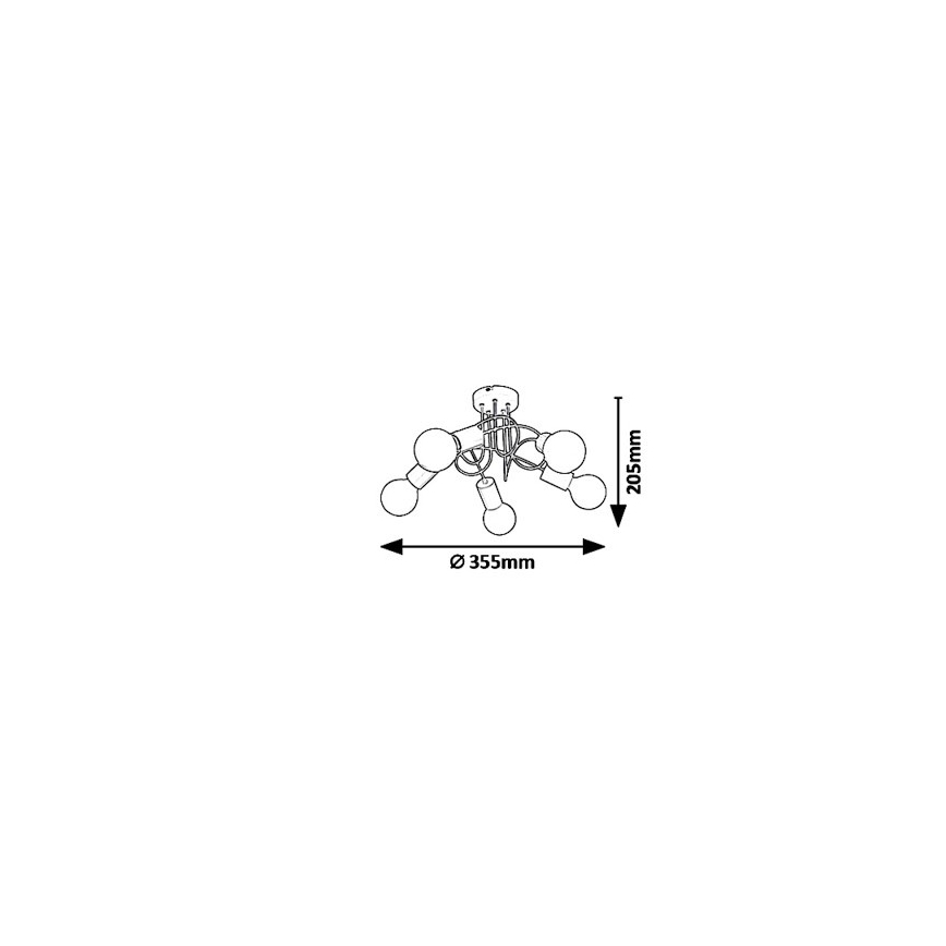 Rabalux 6340 - Tvirtinamas sietynas LINETT 5xE27/40W/230V
