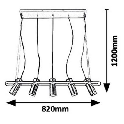 Rabalux 6430 - LED sietynas, kabinamas ant virvės RAVEN LED/25W/230V