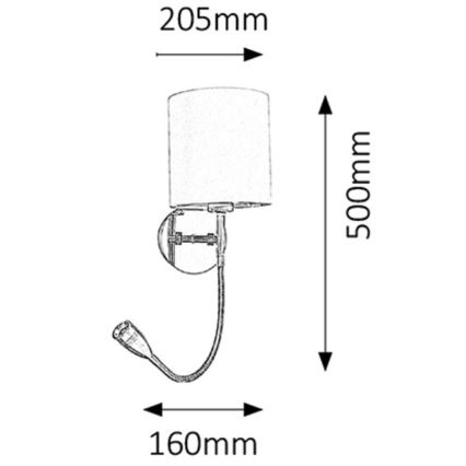 Rabalux - Sieninis šviestuvas 1xE27/40W+LED/3W