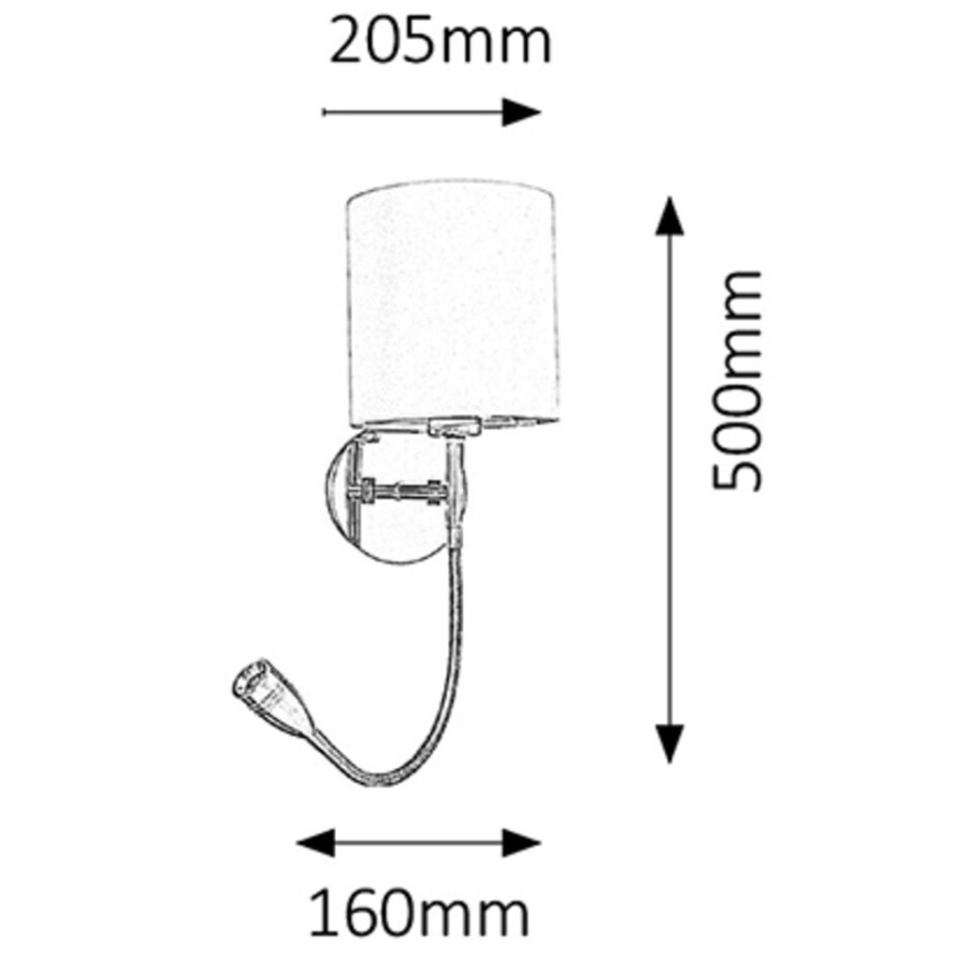 Rabalux - Sieninis šviestuvas 1xE27/40W+LED/3W