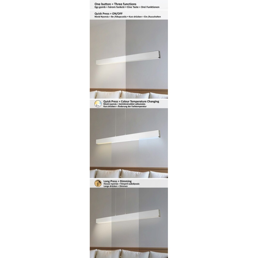 Rabalux - LED Reguliuojamas pakabinamas sietynas LED/24W/230V 2700/4000/6500K 120 cm