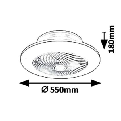 Rabalux - LED Reguliuojamas šviestuvas su ventiliatoriumi DALFON LED/36W/230V 3000-6000K + valdymo pultas