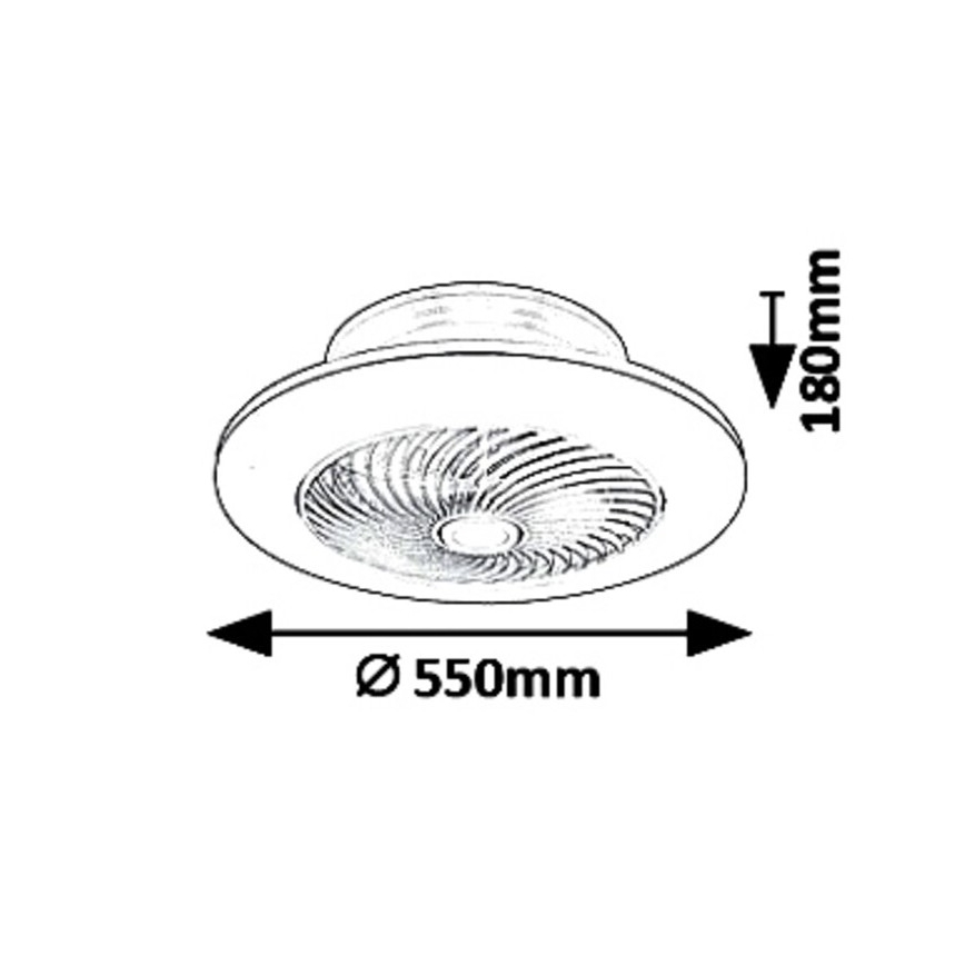Rabalux - LED Reguliuojamas šviestuvas su ventiliatoriumi DALFON LED/36W/230V 3000-6000K + valdymo pultas