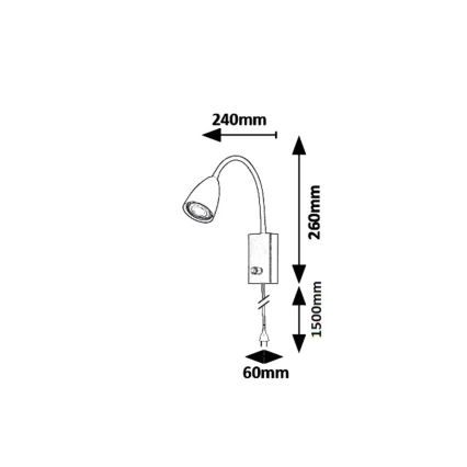 Rabalux 6720 - Sieninis akcentinis šviestuvas MIKA 1xGU10/25W/230V