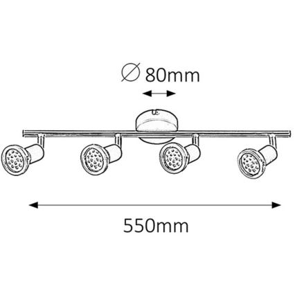 Rabalux - LED akcentinis šviestuvas 4xGU10/3W/230V