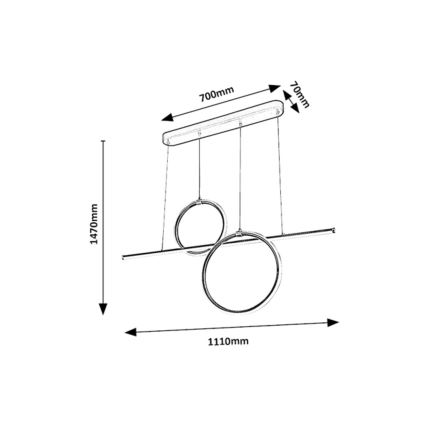Rabalux - LED Pakabinamas sietynas LED/48W/230V