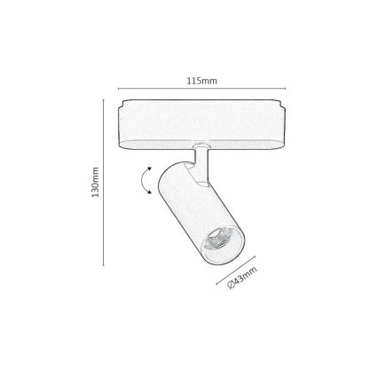 Rabalux - LED Prožektorius vienfazei bėgių sistemai LED/10W/230V 3000K juoda