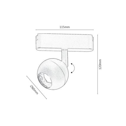 Rabalux - LED Prožektorius vienfazei bėgių sistemai LED/5W/230V 3000K juoda