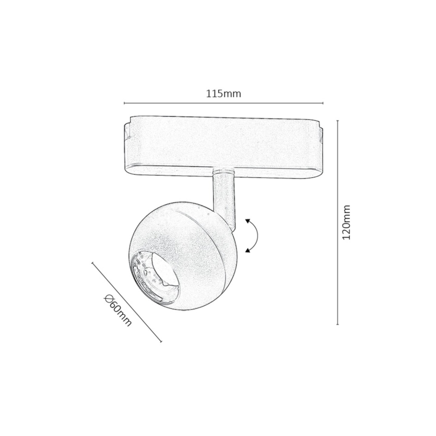 Rabalux - LED Prožektorius vienfazei bėgių sistemai LED/5W/230V 3000K juoda