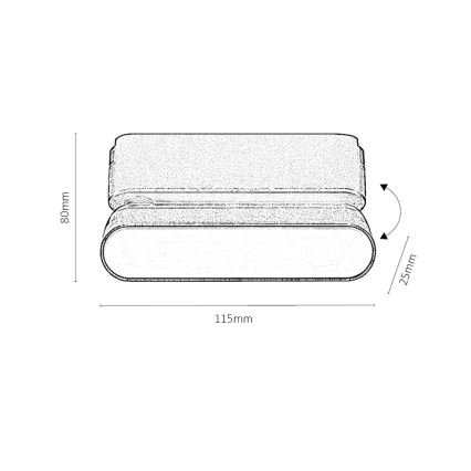 Rabalux - LED Lubinis šviestuvas vienfazės bėginės sistemos LED/6W/230V 4000K 11,5 cm juoda